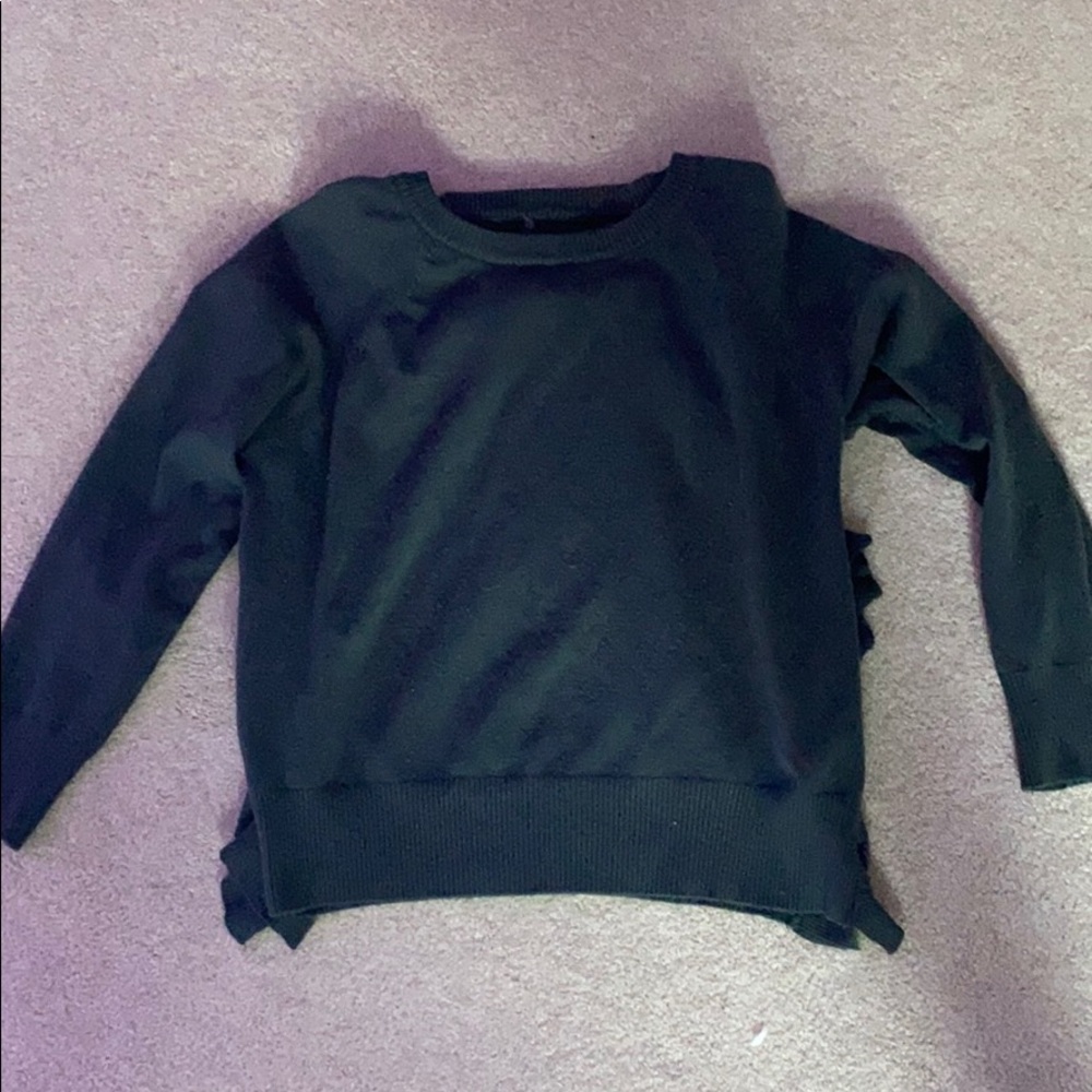 Army green slit sweater